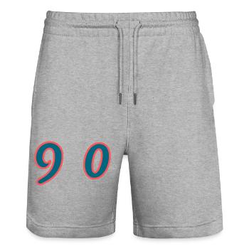 90. 90 JAHRE. 90-JÄHRIGES JUBILÄUM. 90-JÄHRIGES JUBILÄUM. - Stanley/Stella Unisex Bio Joggingshorts Trainer  - Grau meliert - Vorne - Nik (191cm) & Marisol (170cm)