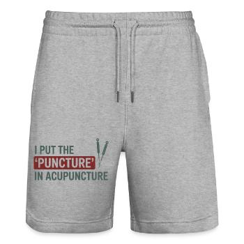 Ich lege die Einstichung in Akupunktur-Profi - Stanley/Stella Unisex Bio Joggingshorts Trainer  - Grau meliert - Vorne - Nik (191cm) & Marisol (170cm)
