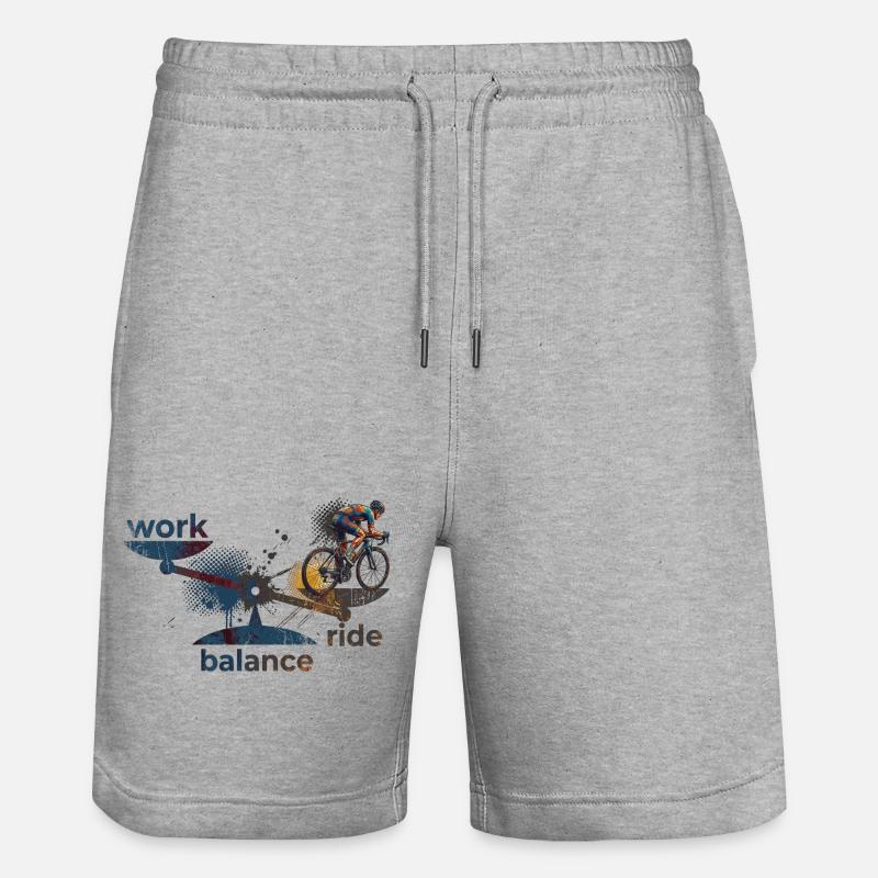 work - ride - balance: Achte darauf! - Stanley/Stella Unisex Bio Joggingshorts Trainer  - Grau meliert