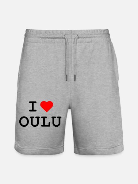 Ich liebe Oulu - J’aime Oulu - Short de jogging bio TRAINER Stanley/Stella unisexe - gris chiné