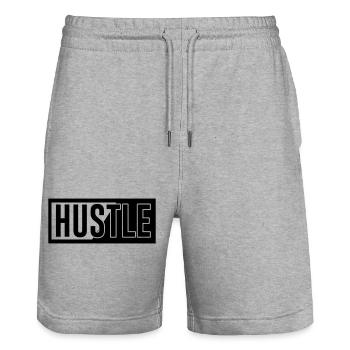 Hustle - Stanley/Stella Trainer Unisex Organic Jogging Shorts - heather grey - Front - Nik (191cm) & Marisol (170cm)