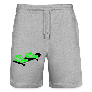 Skateboard - Short de jogging bio TRAINER Stanley/Stella unisexe - gris chiné - Devant - Nik (191cm) & Marisol (170cm)