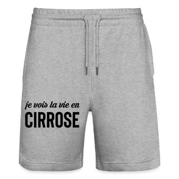 Je vois la vie en cirrose - alcool - Short de jogging bio TRAINER Stanley/Stella unisexe - gris chiné - Devant - Nik (191cm) & Marisol (170cm)