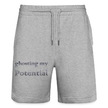 ghosting my potential - Stanley/Stella Unisex Bio Joggingshorts Trainer  - Grau meliert - Vorne - Nik (191cm) & Marisol (170cm)