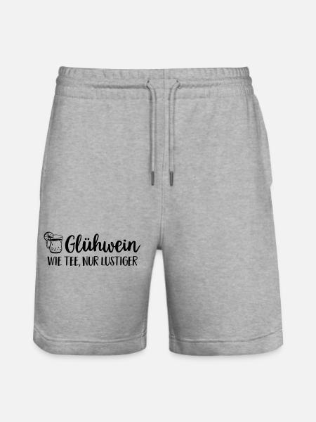 Mulled Wine Mug Saying Christmas - Stanley/Stella Trainer Unisex Organic Jogging Shorts - heather grey