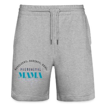 Énergie phénoménale de Mama - Short de jogging bio TRAINER Stanley/Stella unisexe - gris chiné - Devant - Nik (191cm) & Marisol (170cm)
