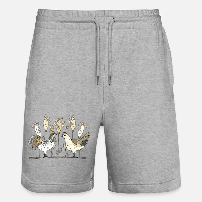 Coq et poule - Short de jogging bio TRAINER Stanley/Stella unisexe - gris chiné