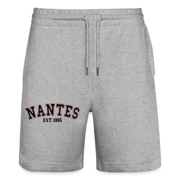 Nantes gegründet 1985 - Stanley/Stella Unisex Bio Joggingshorts Trainer  - Grau meliert - Vorne - Nik (191cm) & Marisol (170cm)