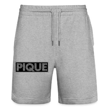 Lettres pailletées PIQUE - Short de jogging bio TRAINER Stanley/Stella unisexe - gris chiné - Devant - Nik (191cm) & Marisol (170cm)