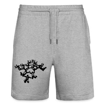 Parachutisme - Short de jogging bio TRAINER Stanley/Stella unisexe - gris chiné - Devant - Nik (191cm) & Marisol (170cm)
