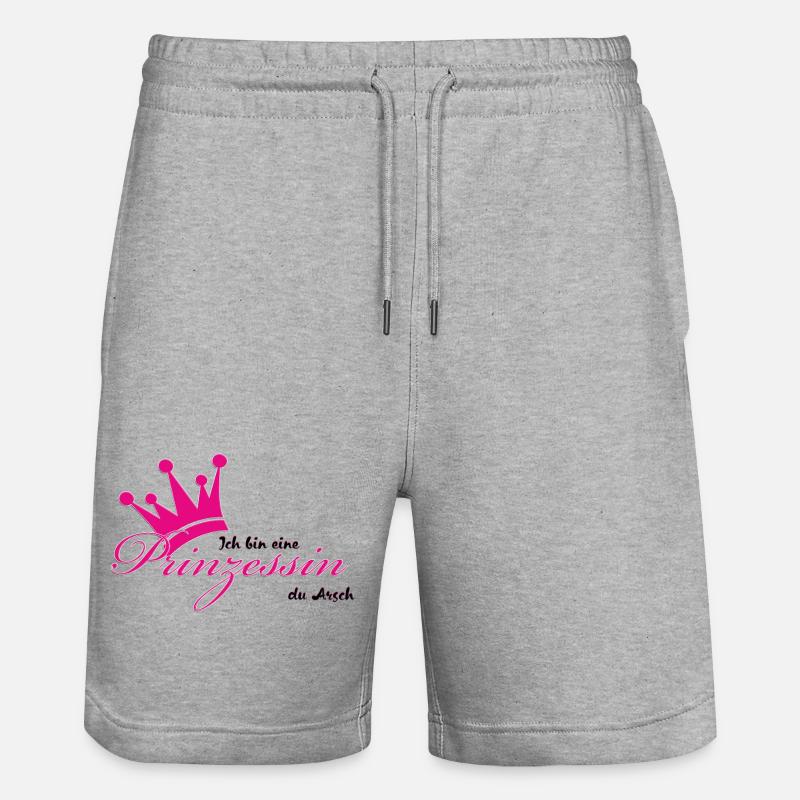 ich bin eine Prinzessin  - Stanley/Stella Unisex Bio Joggingshorts Trainer  - Grau meliert