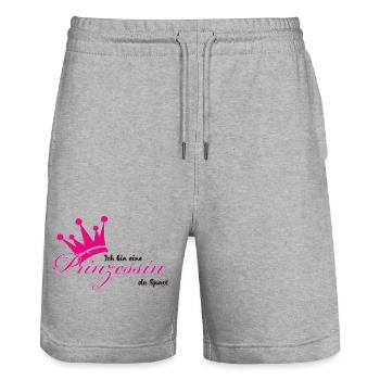 Je suis une princesse - Short de jogging bio TRAINER Stanley/Stella unisexe - gris chiné - Devant - Nik (191cm) & Marisol (170cm)