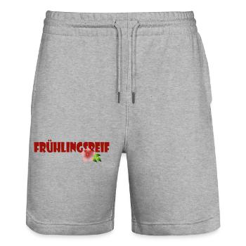 FRÜHLINGSREIF - Stanley/Stella Unisex Bio Joggingshorts Trainer  - Grau meliert - Vorne - Nik (191cm) & Marisol (170cm)