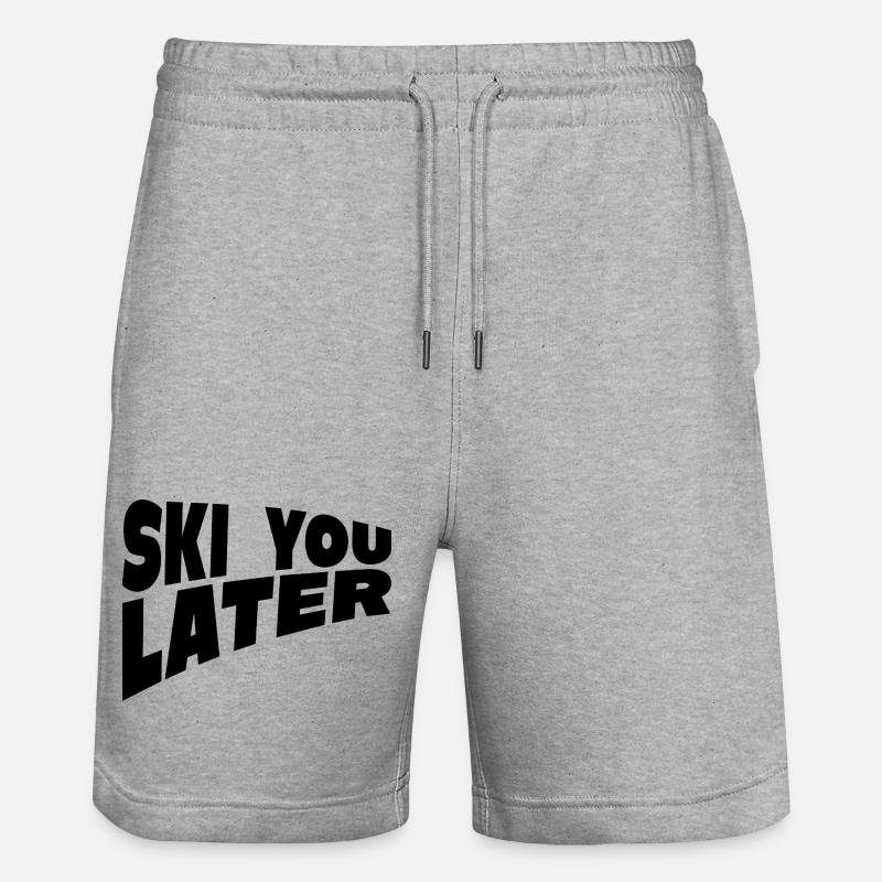 Ski You Later Fun Ski Spruch - Stanley/Stella Unisex Bio Joggingshorts Trainer  - Grau meliert