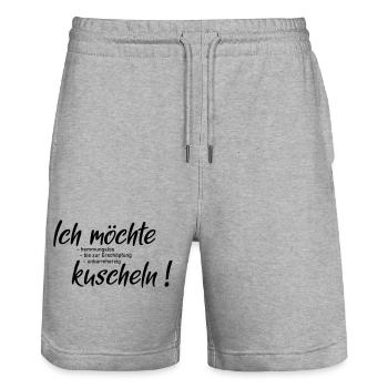 Ich moechte kuscheln - Stanley/Stella Unisex Bio Joggingshorts Trainer  - Grau meliert - Vorne - Nik (191cm) & Marisol (170cm)