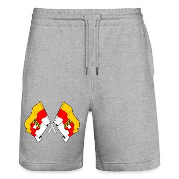 Kärnten Kreuzflaggen - Stanley/Stella Unisex Bio Joggingshorts Trainer  - Grau meliert - Vorne - Nik (191cm) & Marisol (170cm)