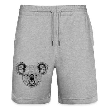 Koala - Stanley/Stella Trainer Unisex Organic Jogging Shorts - heather grey - Front - Nik (191cm) & Marisol (170cm)