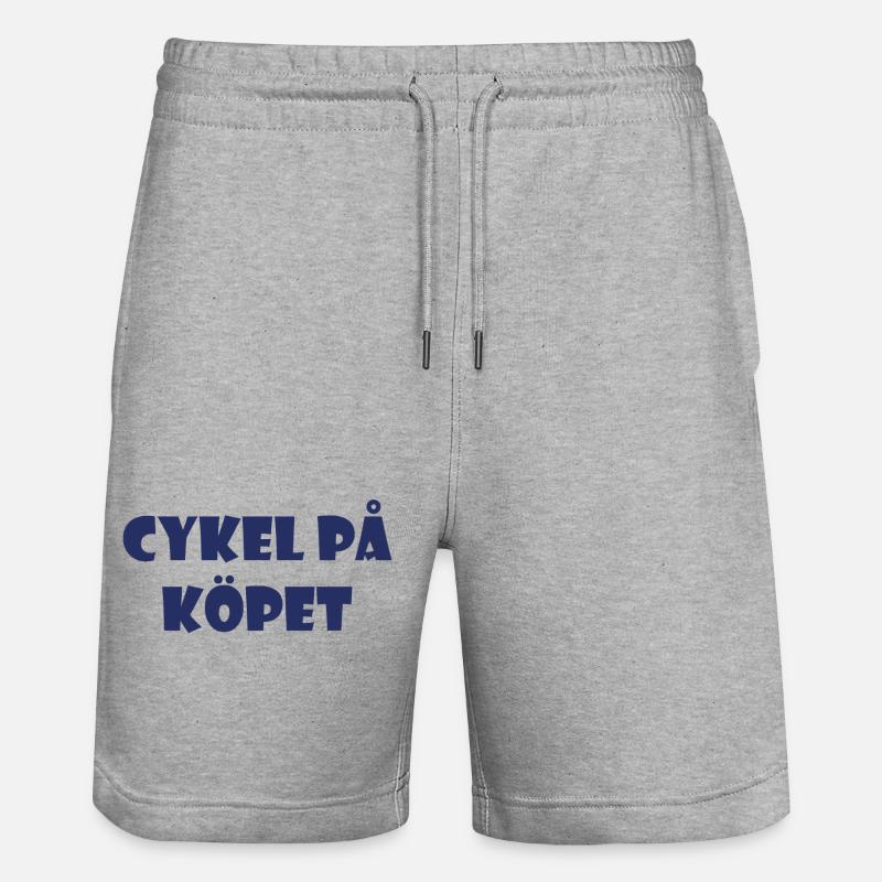 Bicycle in the Bargain – Text Design - Stanley/Stella Trainer Unisex Organic Jogging Shorts - heather grey