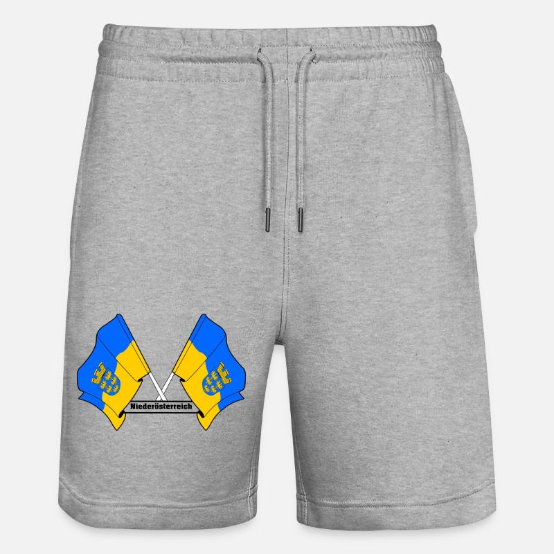 Drapeau de Basse-Autriche avec texte - Short de jogging bio TRAINER Stanley/Stella unisexe - gris chiné