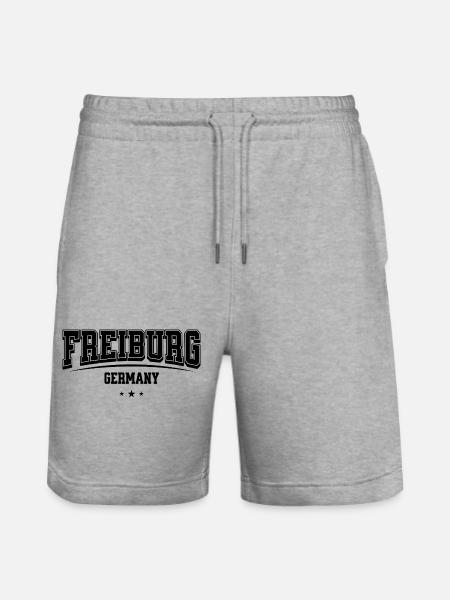 Freiburg Retro Lettering City Students - Stanley/Stella Trainer Unisex Organic Jogging Shorts - heather grey