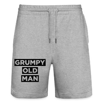 GRUMPY OLD MAN - Short de jogging bio TRAINER Stanley/Stella unisexe - gris chiné - Devant - Nik (191cm) & Marisol (170cm)