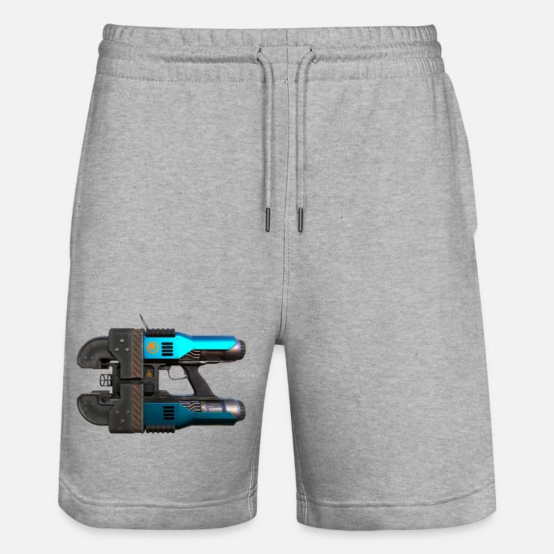 Space Drop Lasercutter - Stanley/Stella Unisex Bio Joggingshorts Trainer  - Grau meliert