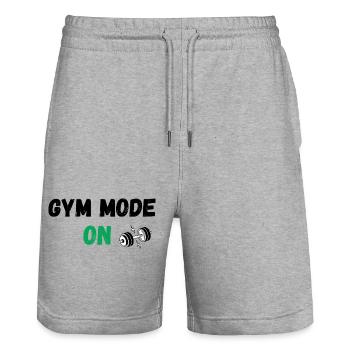 Power to Fitness Gewichtheben - Stanley/Stella Unisex Bio Joggingshorts Trainer  - Grau meliert - Vorne - Nik (191cm) & Marisol (170cm)