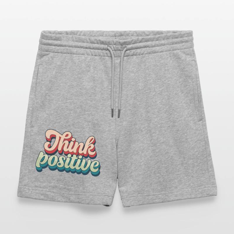 Think Positive Retro Script Stanley/Stella Unisex Bio Joggingshorts Trainer 