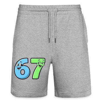 6 7 Meme – Lustige Cartoon Zahlen - Stanley/Stella Unisex Bio Joggingshorts Trainer  - Grau meliert - Vorne - Nik (191cm) & Marisol (170cm)