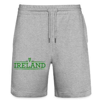 Irlande - Irlande - Irlandais - Irlandais - Harpe - Short de jogging bio TRAINER Stanley/Stella unisexe - gris chiné - Devant - Nik (191cm) & Marisol (170cm)