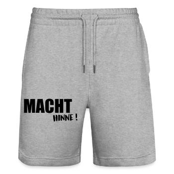 Faites-le - Short de jogging bio TRAINER Stanley/Stella unisexe - gris chiné - Devant - Nik (191cm) & Marisol (170cm)