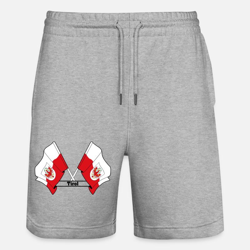 Drapeaux du Tyrol avec nom - Short de jogging bio TRAINER Stanley/Stella unisexe - gris chiné