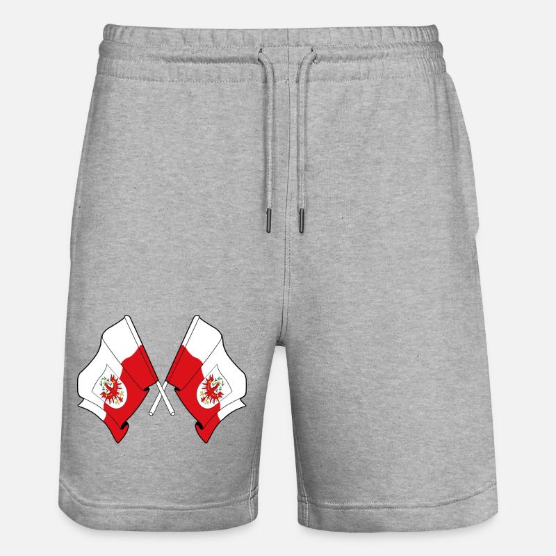 Drapeaux croisés du Tyrol - Short de jogging bio TRAINER Stanley/Stella unisexe - gris chiné