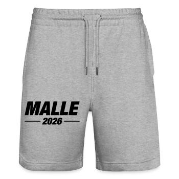 Malle 2026 Urlaub - Stanley/Stella Unisex Bio Joggingshorts Trainer  - Grau meliert - Vorne - Nik (191cm) & Marisol (170cm)