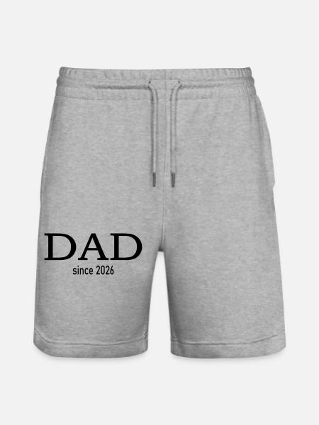 Dad since 2026 - Stanley/Stella Trainer Unisex Organic Jogging Shorts - heather grey
