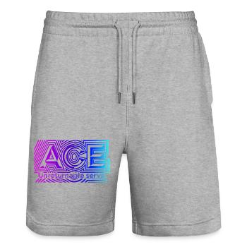 Tennis ACE, pour les amateurs de services parfaits - Short de jogging bio TRAINER Stanley/Stella unisexe - gris chiné - Devant - Nik (191cm) & Marisol (170cm)
