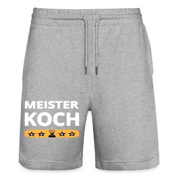 Koch - Stanley/Stella Unisex Bio Joggingshorts Trainer  - Grau meliert - Vorne - Nik (191cm) & Marisol (170cm)