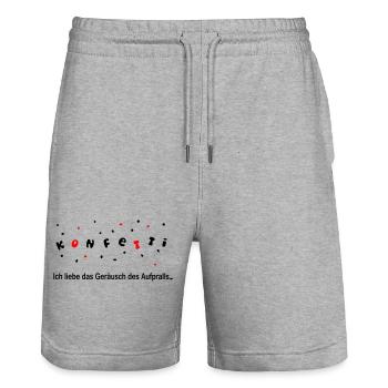 Confetti - Short de jogging bio TRAINER Stanley/Stella unisexe - gris chiné - Devant - Nik (191cm) & Marisol (170cm)