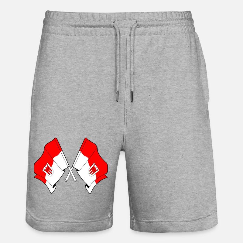 Drapeaux du Vorarlberg croisés - Short de jogging bio TRAINER Stanley/Stella unisexe - gris chiné
