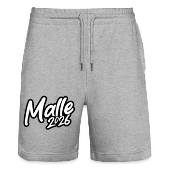 Malle 2026 - Stanley/Stella Trainer Unisex Organic Jogging Shorts - heather grey - Front - Nik (191cm) & Marisol (170cm)