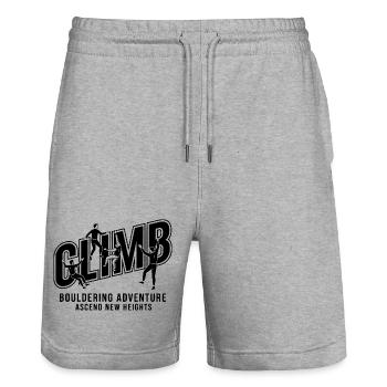 Bouldering Adventure Climb New Heights - Stanley/Stella Trainer Unisex Organic Jogging Shorts - heather grey - Front - Nik (191cm) & Marisol (170cm)