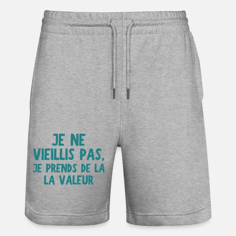Ich nehme Werthumor - Stanley/Stella Unisex Bio Joggingshorts Trainer - Grau meliert