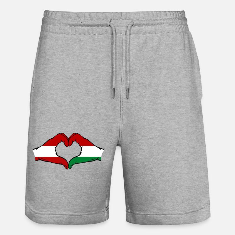 Drapeau Austro-Hongrie Cœur - Short de jogging bio TRAINER Stanley/Stella unisexe - gris chiné