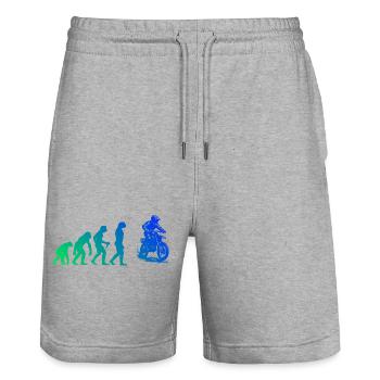 Conception de motocross pleine de caractère - Short de jogging bio TRAINER Stanley/Stella unisexe - gris chiné - Devant - Nik (191cm) & Marisol (170cm)
