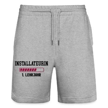 Apprenticeship as a plumber 1st year of apprenticeship as a plumber - Stanley/Stella Trainer Unisex Organic Jogging Shorts - heather grey - Front - Nik (191cm) & Marisol (170cm)