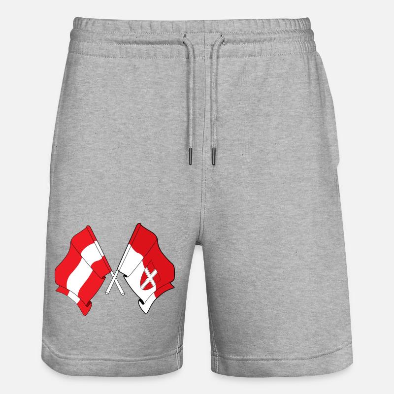 Drapeaux croisés Autriche & Vienne - Short de jogging bio TRAINER Stanley/Stella unisexe - gris chiné