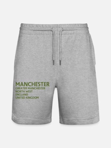 Manchester – England Lyric Design - Stanley/Stella Trainer Unisex Organic Jogging Shorts - heather grey