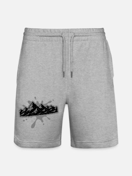 Mountains Blobs - Stanley/Stella Trainer Unisex Organic Jogging Shorts - heather grey