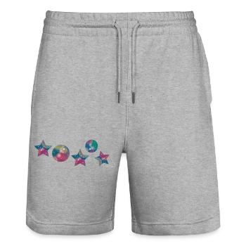  Sterne Weihnachten  - Stanley/Stella Unisex Bio Joggingshorts Trainer  - Grau meliert - Vorne - Nik (191cm) & Marisol (170cm)