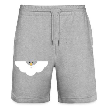 Cuddly Cloud Face - Stanley/Stella Trainer Unisex Organic Jogging Shorts - heather grey - Front - Nik (191cm) & Marisol (170cm)